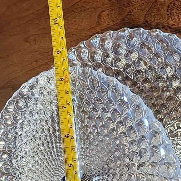 Two tiered dessert plate peacock feather pattern - Picture 4 of 5